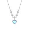 925 Sterling Silber Inlay Weißer Zirkon Imitation Mondstein Herz Anhänger Halskette für Damen Leichter Luxus Party Schmuck