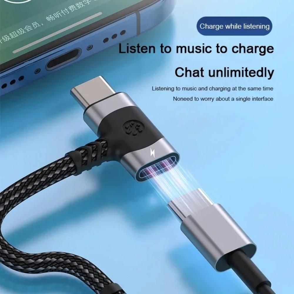 Converter Type-C Audio Charger Splitter 2-in-1 Adapter 3.5mm Jack USB C Splitter  Charging Device