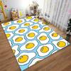 Cartoon Fried Egg Pattern Carpet with Yellow and Blue Color Design Suitable for Use As an Anti-slip for Living Room Bedroom Sofas