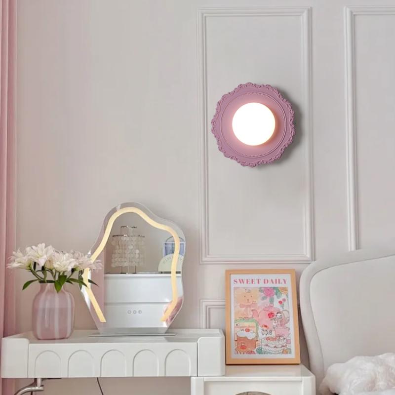 French Cream Living Room Background Wall Lamp Aisle Entrance Balcony Children's Bedroom Bedside Wall Light Middle Korean Style