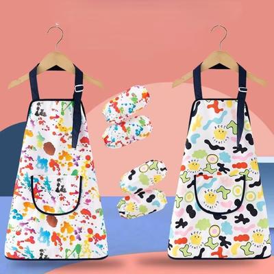 New Polyester Children Painting Apron Waterproof Drawing Dressing Art Bibs Easy Clean Baking Bibs