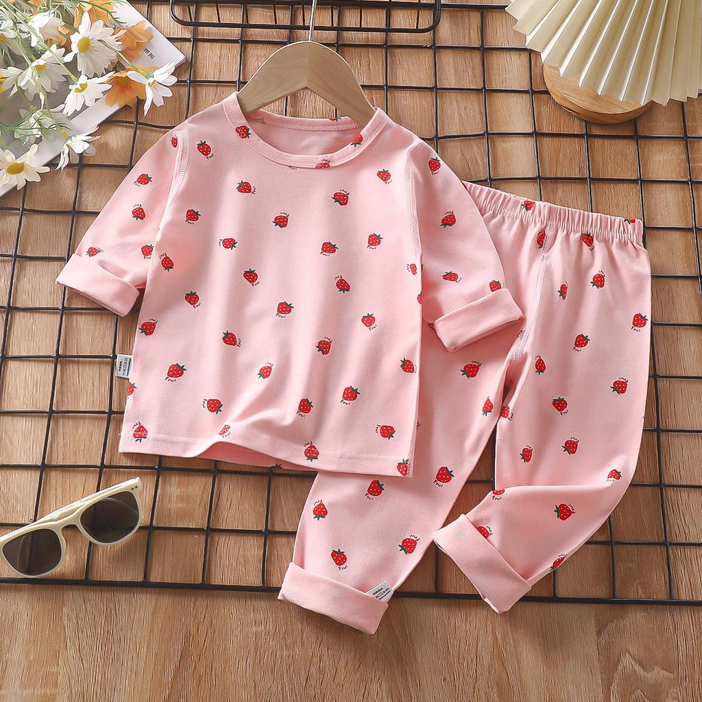 Kinder Baumwolle Langarm Pyjama Set Thermounterwäsche Weiche Bequeme Nachtwäsche Homewear A Klasse Sicherheit Kinder Loungewear
