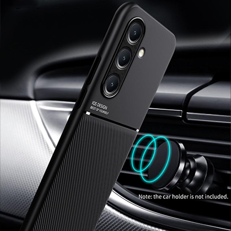 For Galaxy M35 5G Case 6.6'' M356B Leather Texture Car Magnetic Holder Phone Case For Samsung Galaxy M35 5G M 35 Soft Back Cover