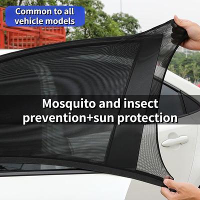 2/4 Stück Auto Hintere Seitenscheibe Sonnenschutz UV Schutz Schild Netz Mückenabweisend Sonnenschein Sichtschutz Faltbarer Vorhang