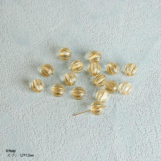 Retro 02 Gilded Beads: Transparent White Beading for DIY Jewelry & Accessories