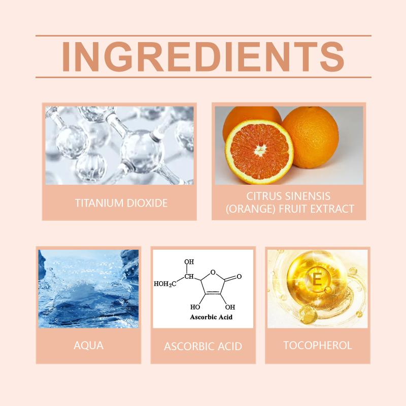 Vitamin C Liquid Face Foundation Cover Dark Circle Even Skin Face Moisturizer Covers Pores Vitamin E Makeup Concealer 30G
