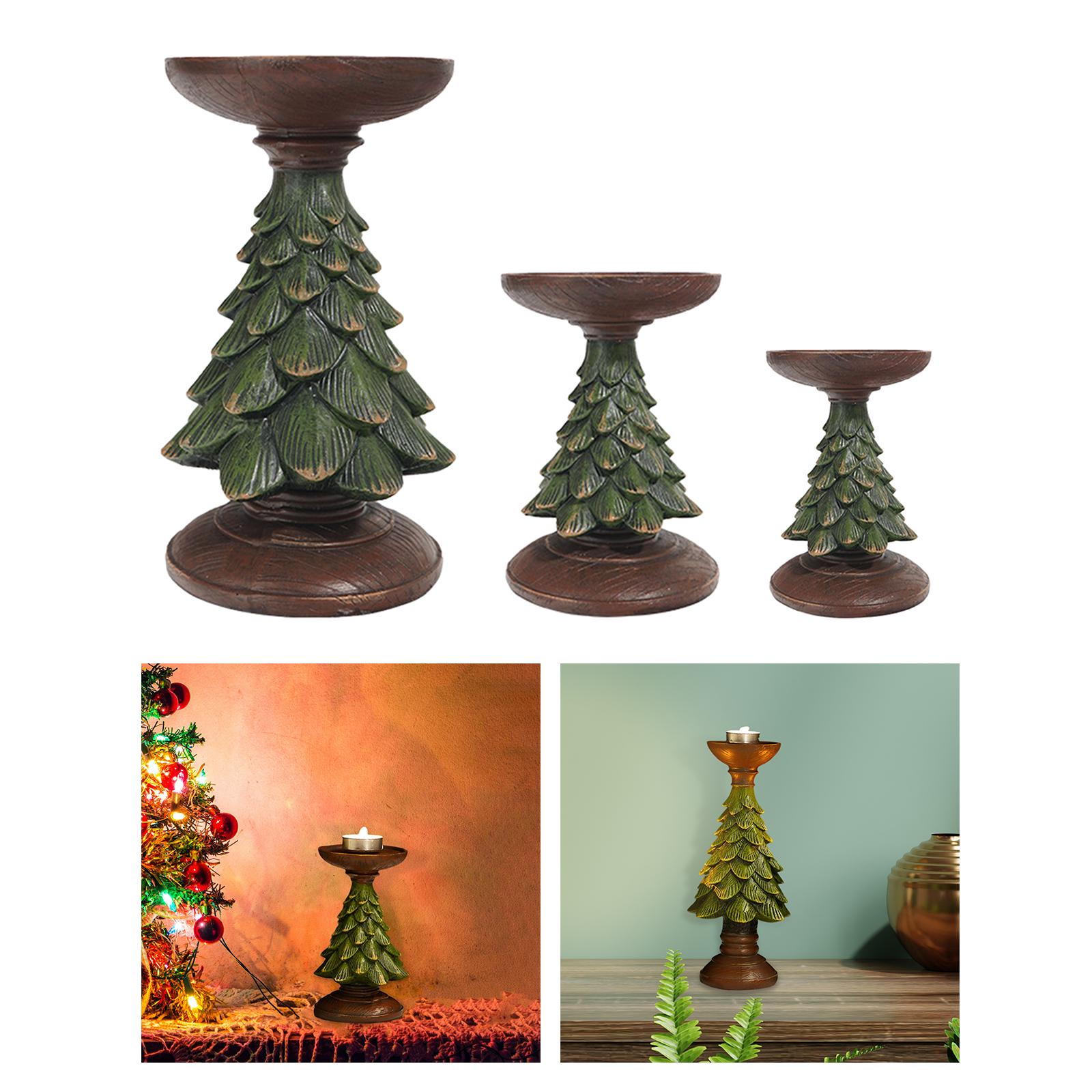 

Resin Christmas Tree Candle Holder Candlestick Decorative Candle Stand Table 8.5cmx8.5cmx15.5cm