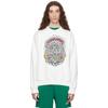 Casablanca Print Crew Neck Sweatshirt Couples Regular Fit Casual Top