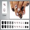 Halloween Press On Nails Short Almond Ghost Bat False Nails with Designs Full Cover White Black Grid Glossy Glue On Nails Halloween Cute Acrylic