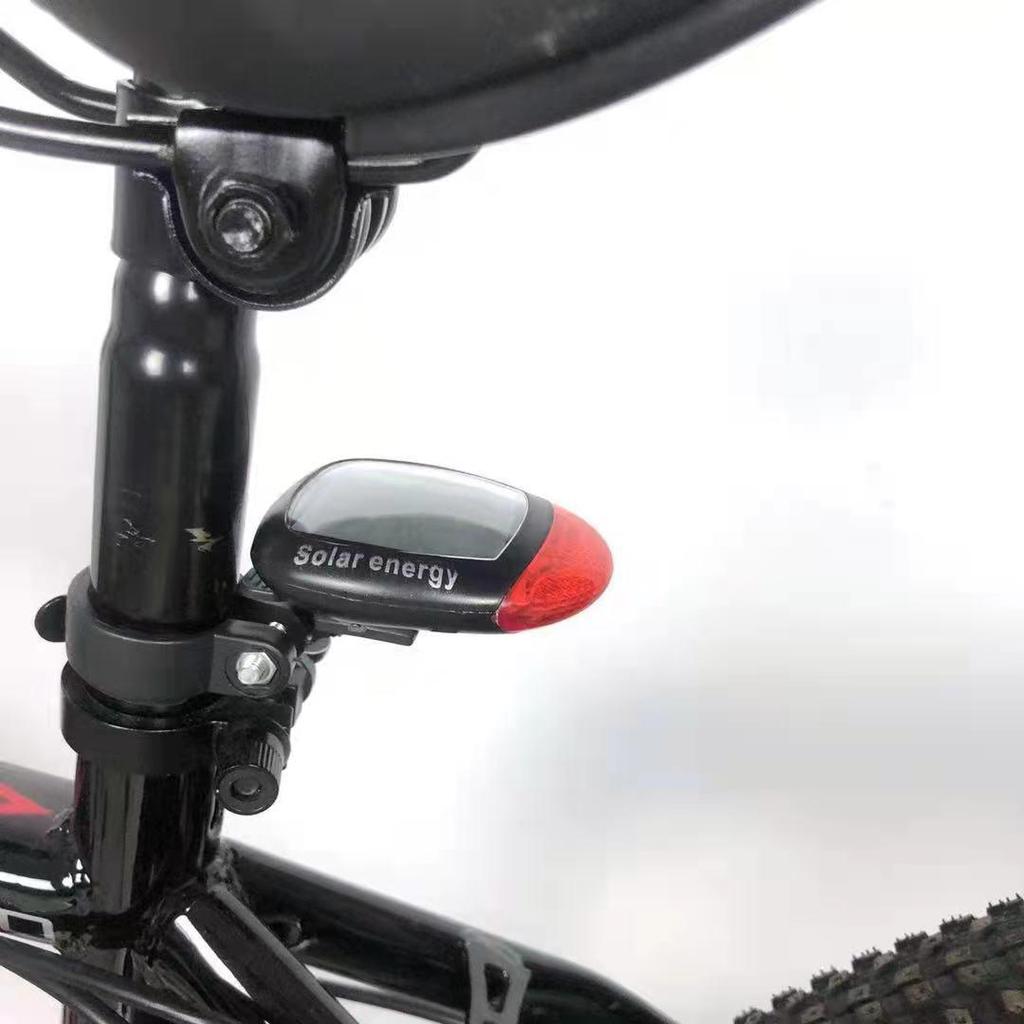 Solar-Powered LED Tail Light for Mountain Bikes - Night Riding Safety Accessory