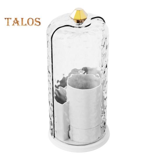 

Коробка для хранения кистей для макияжа с прозрачной крышкой, большая вместимость, вращающаяся на 360 градусов, акриловый органайзер для кистей для макияжа чистый