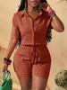 European Style Pleated Women's Shirt and Shorts Set for 2026: Casual Versatile Two-Piece Outfit