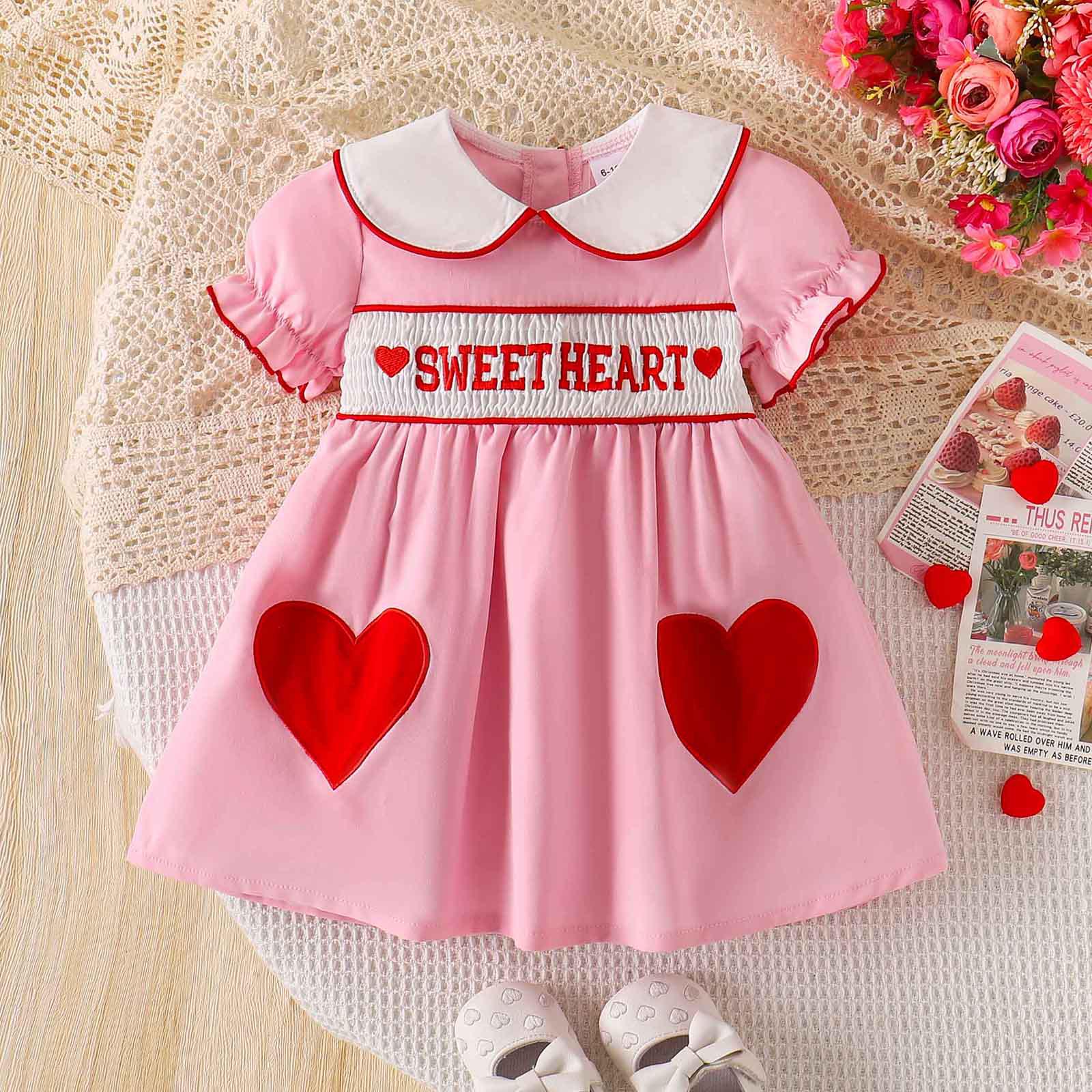 

European & American Girls Pink Dress Set - Baby & Kids Clothing 6-12 Months рожевий
