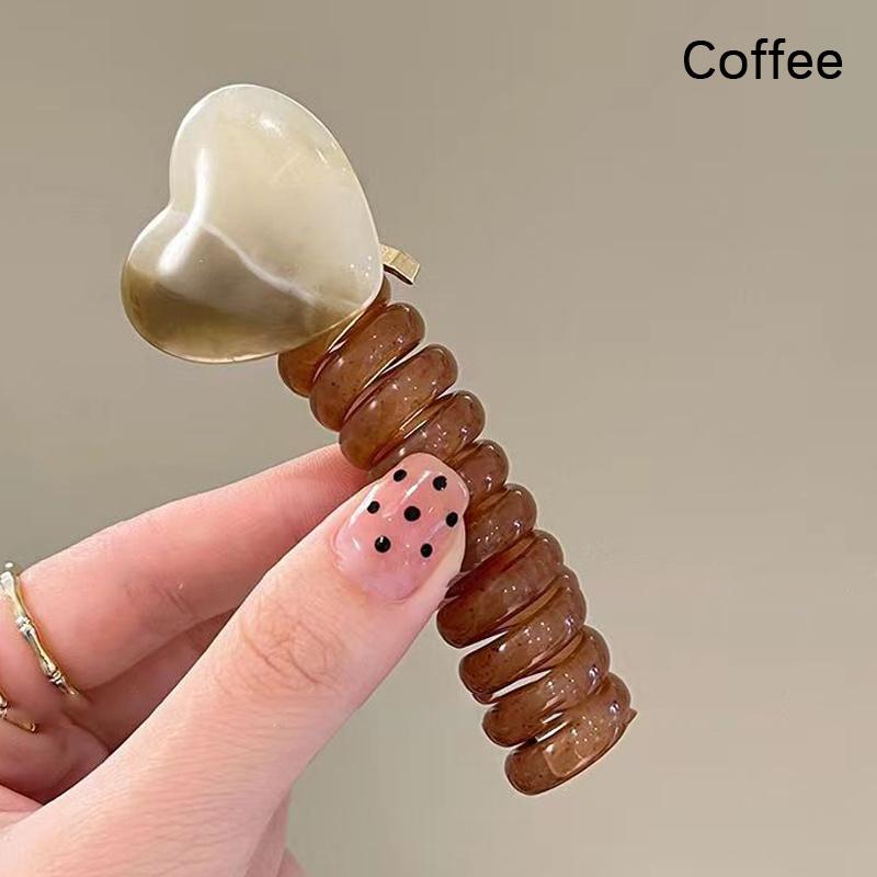 

Цветной телефонный провод, резинка для волос, спиральные резинки для волос, телефонный шнур, прямые спиральные резинки для волос кофейный