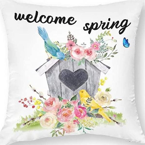 Retro American Plant Floral Print Linen Pillow Case Living Room Sofa Car Pillow Cushion