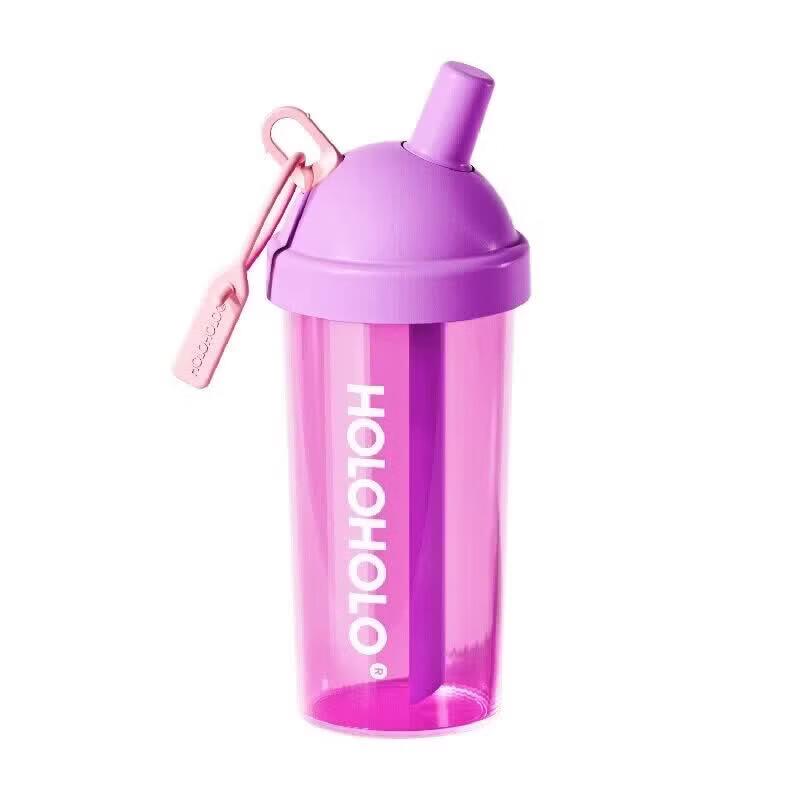 HOLOHOLO Portable Milk Tea & Coffee Straw Cup with Shoulder Strap