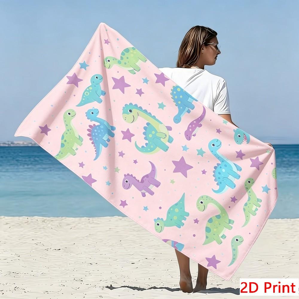 Sand Free Microfiber Beach Towel Large Dinosaur Bath Towel Quick Dry Super Absorbent Dino Pool Blanket Oversized Swim Mat XXL