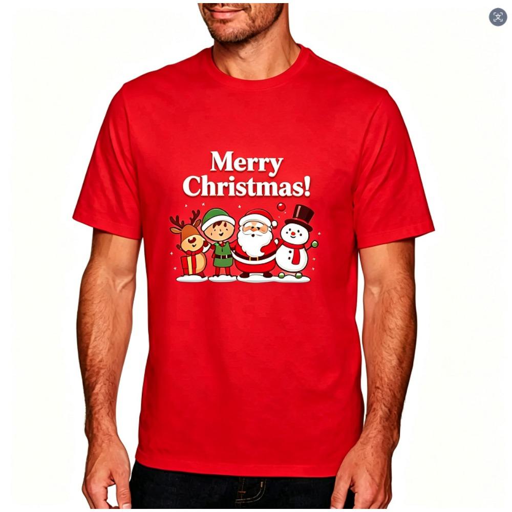 Summer Fashionable Creative Christmas Series 3D Printing Printed Short Sleeved T-shirt Comfortable Breathable Versatile Sports T-shirt