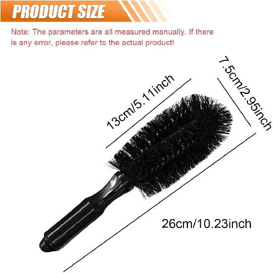 Car Wheel & Tire Wash Brush, Soft Bristle Car Wheel Detailing Cleaning Brush with Short Handle, Multipurpose Vehicle Wheels Rims Scrub Brushes for