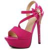 High Heels 15cm Women's Shoes with A Buckle Strap Sandals Women's Slim Heels Waterproof Platform High Heels Rhinestone Bow Shoes