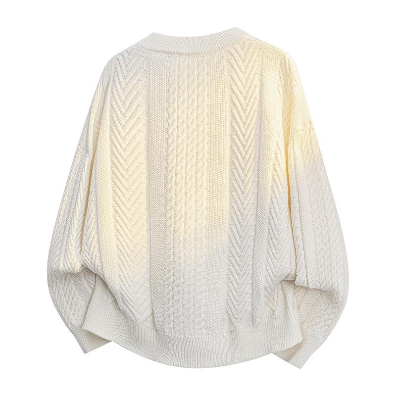 Pullovers Long Sleeves Sweaters Unisex Pure Colour Jumper Autumn Winter Tide Diamond Lattice Twisted Flower Loose Couples Bottoming Knit Sweater