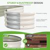 Galvanized Raised Garden Bed 4×2×1ft 2 Packs Oval Metal Planter Box for Vegetables Fruits Flowers White with Safety Edging Glov