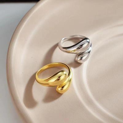 Glossy Water Droplet Adjustable Wrap Ring