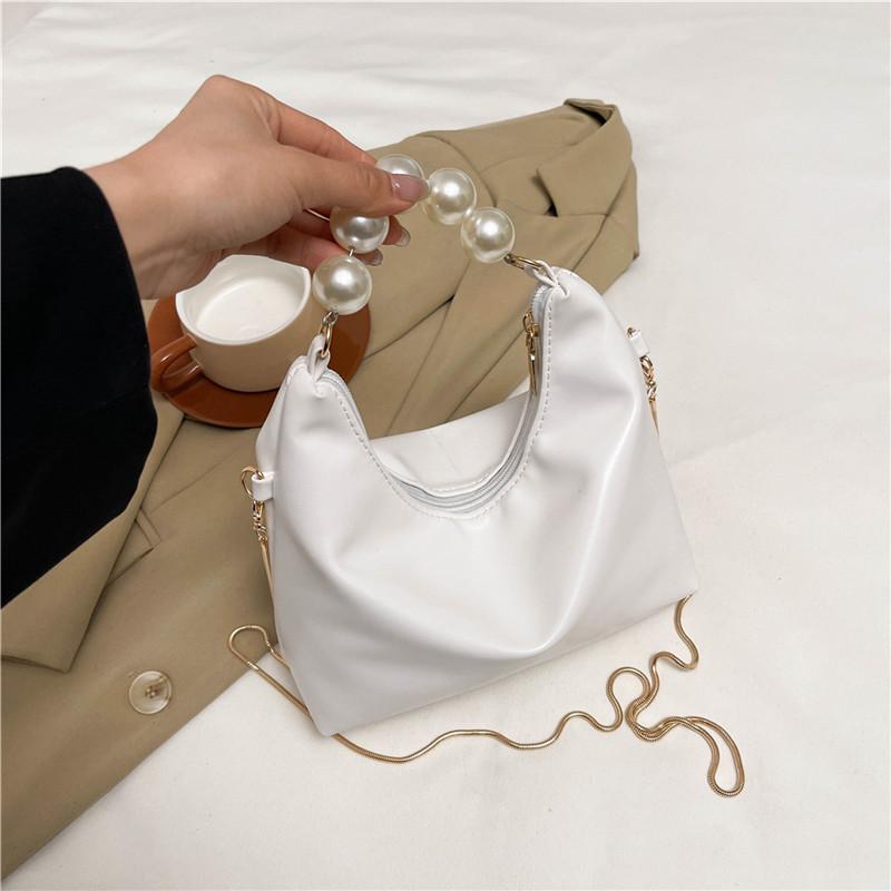

Маленькая сумка высокая ценность жемчужная сумочка женская 2025 новая мини цепочка на плечо кроссбоди маленькая сумка сумка-пельмень белый