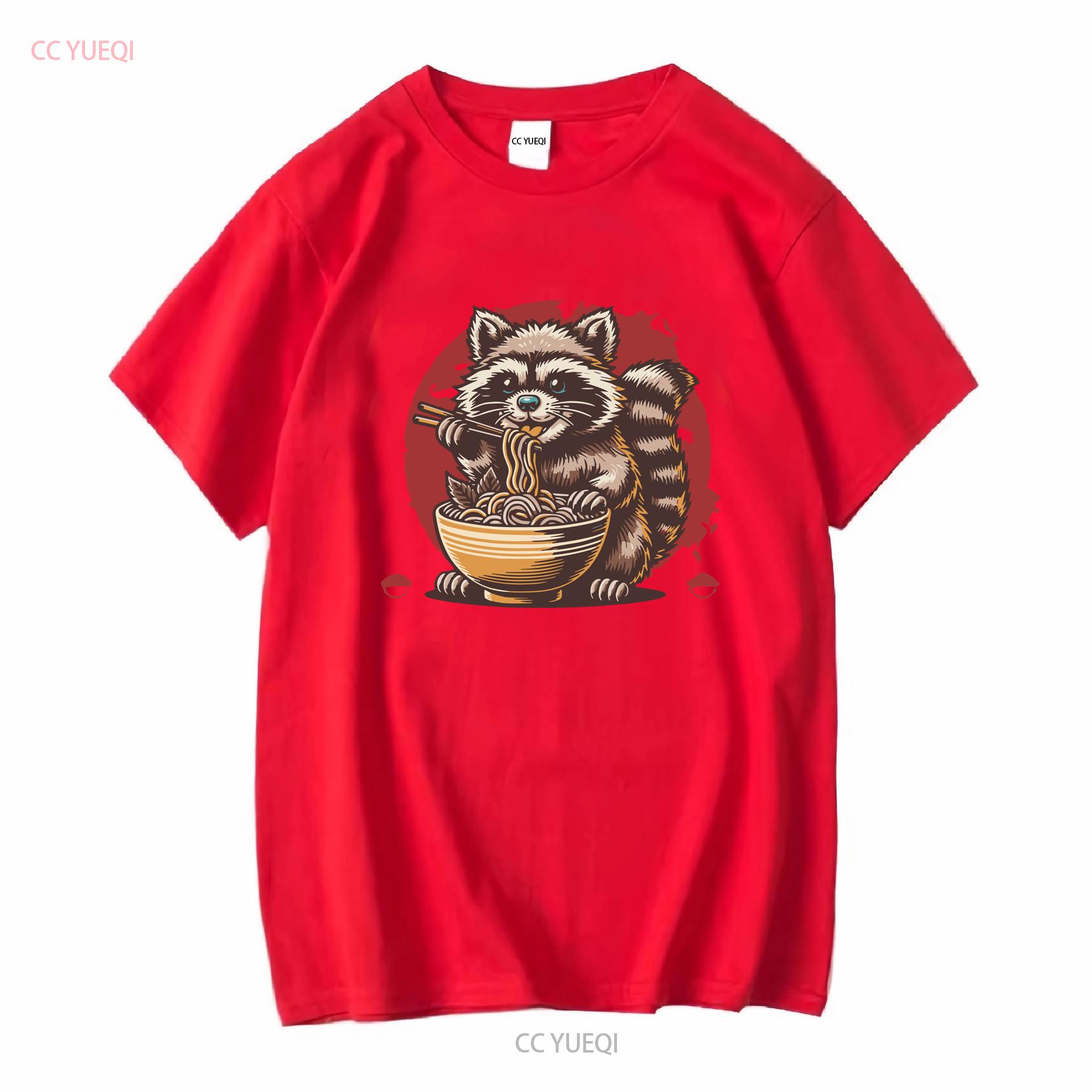 Noodle Racoon Tokyo T shirt Ramen Noodles Art Japan Eating Hungry Lover long or short sleeves vintage Washed Soft homme S