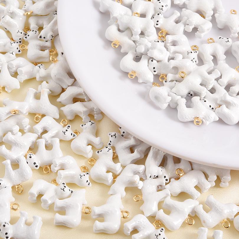 1pcs Fashion Girl Pendant Kawaii Animal Polar Bear Cat Charms For Jewelry Making Bracelets Keychains y2k Style Oil Drip Pendants