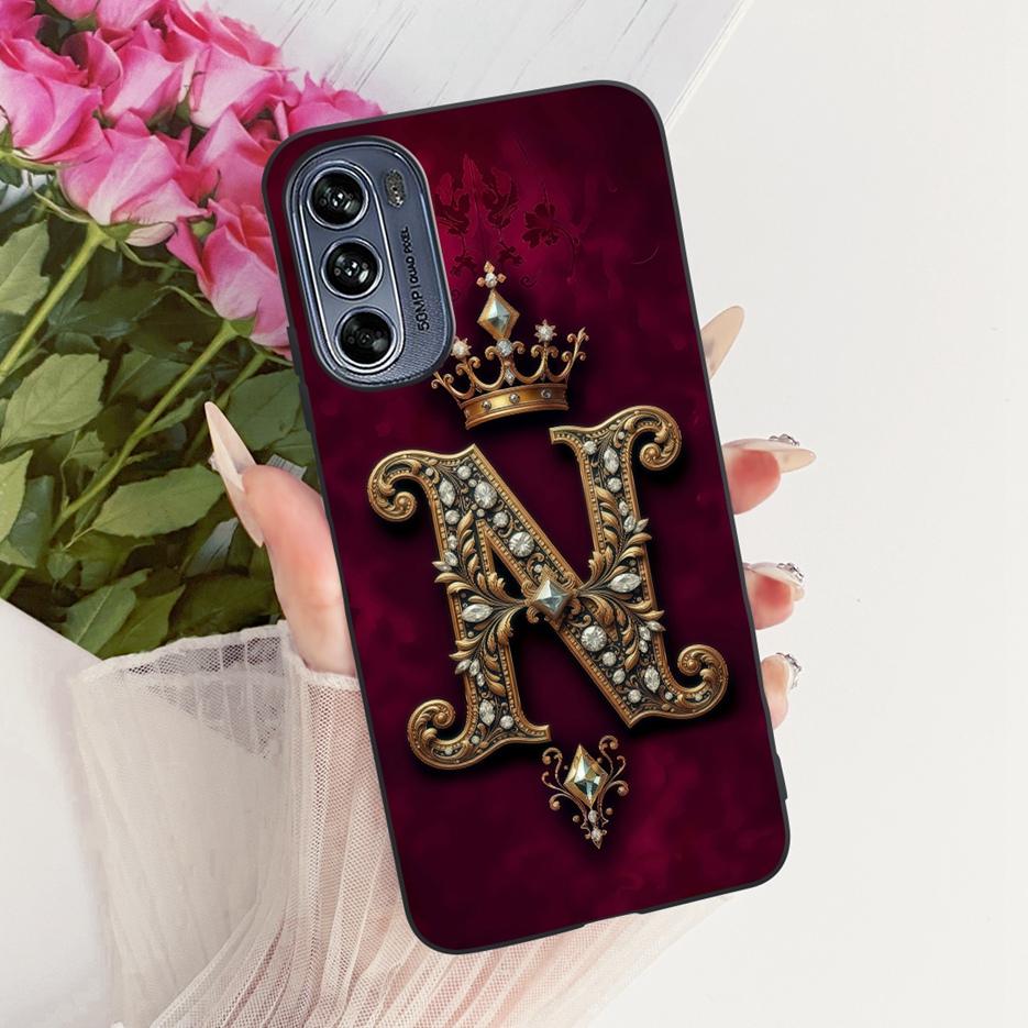 Für Motorola Moto G62 5G Hülle Niedliche Krone Buchstaben Abdeckung Stoßfest Weiches TPU Handyhülle Für Motorola G62 Moto G 62 MotoG62 5G Taschen