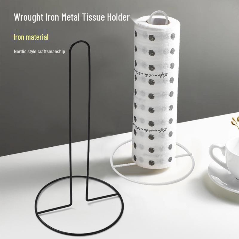 Portable Kitchen & Bathroom Paper Towel Holder - Desktop Storage Napkin Rack