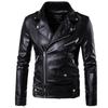 Men's Motorcycle Leather Jacket Lapel Lage Size Personality Oblique Zipper Jacket