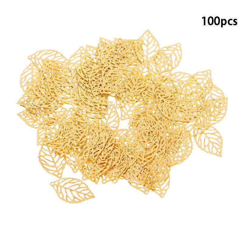 

100 шт. Слайсы цветов, листья, подвески, оправа, ювелирные изделия, материалы для DIY, золото, белый, серебро, бронза, античный металл, филигрань, изготовление ювелирных изделий золотой