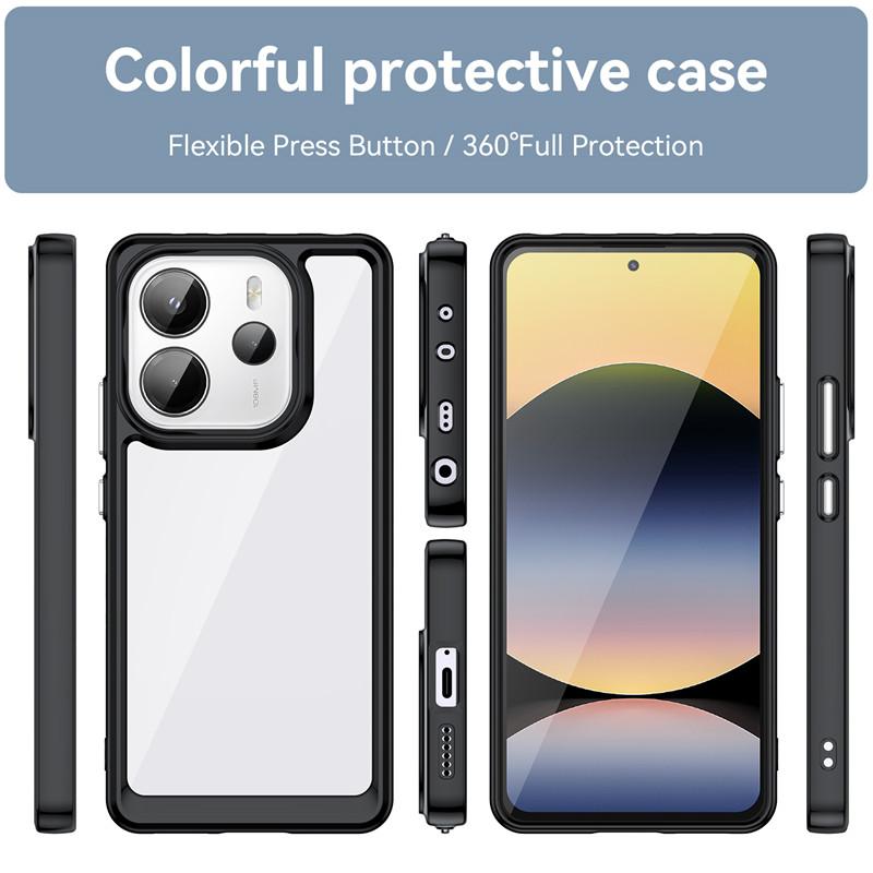 Pro Xiaomi Redmi Note 14 4G pouzdro Xiaomi Redmi Note 14 4G kryt průhledný PC TPU nárazuvzdorný zadní kryt telefonu Xiaomi Redmi Note 14 4G