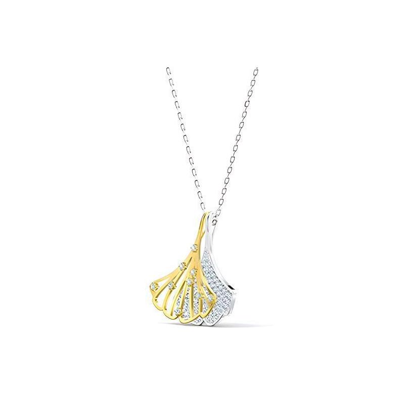 

Swarovski Stunning Ginkgo Leaf Metal Necklace Women necklace White 5515462 Box+Shopping Bag (Random Color)