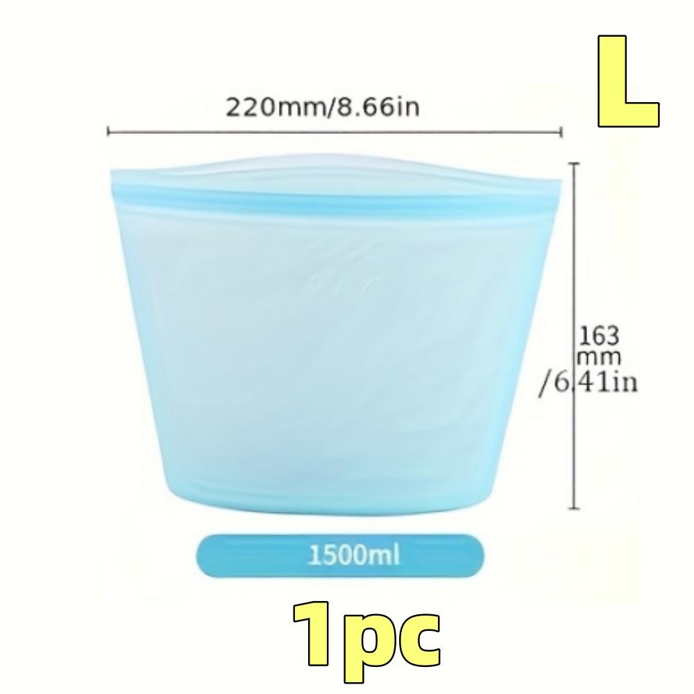 1/3pcs Silicone Food Containers Reusable Storage Bags Leakproof Ziplock Bag Set for Fridge Freezer Fresh-Keeping Kitchen Organiz