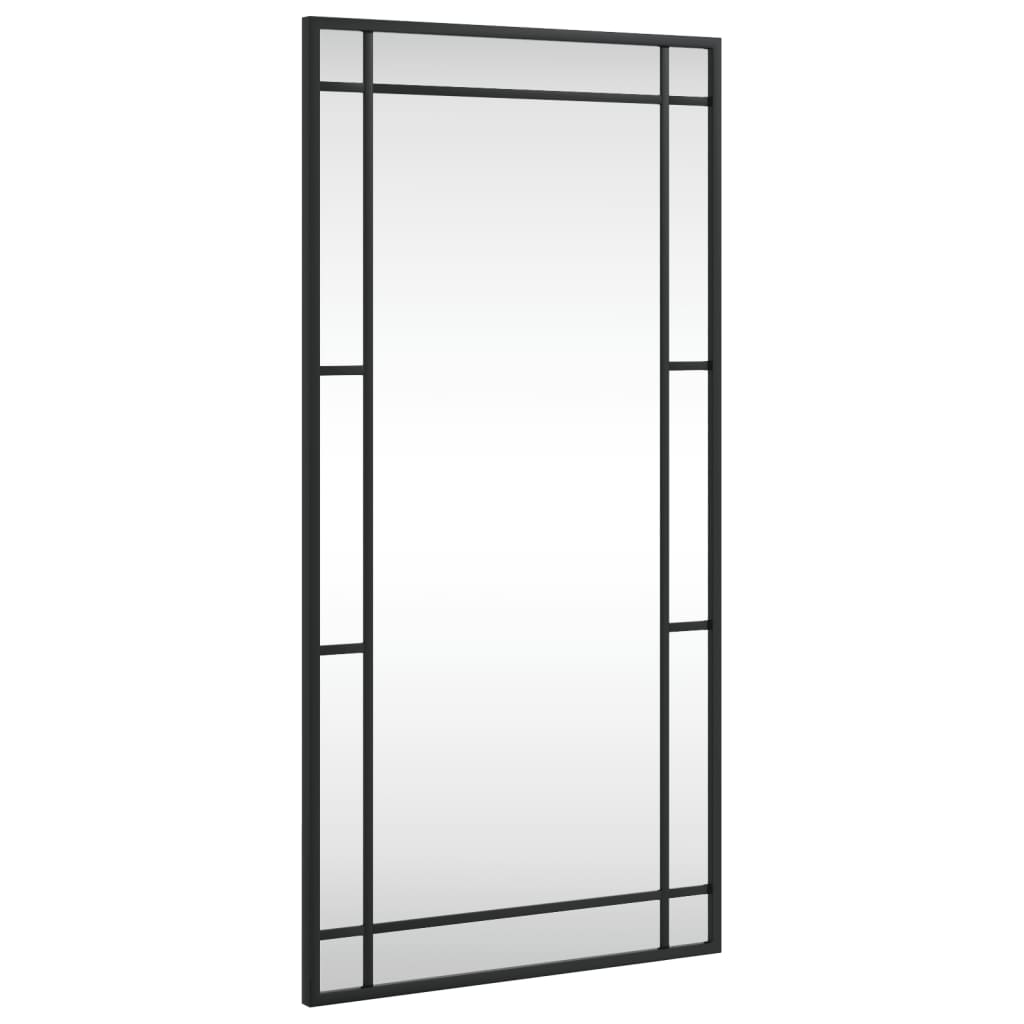 Vidaxl Wall Mirror, Black, 40X80 Cm, Rectangular, Iron