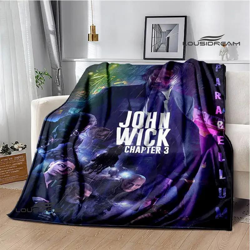 Film John Wick bedruckte Decke Picknickdecke Warme Decke Weich und bequem Heimreise Decke Bettwäsche Geburtstagsgeschenk