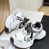 Thick-soled inner height increase Xiaobai 22 spring and autumn new dad shoes leather surface casual sports shoes