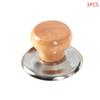 3 PCS Universal Pot Lib Knobs Caps Wooden Heat-Resistant Cooking Pan Lid Covers Replacement Lifting Handle Cookware Handgrip