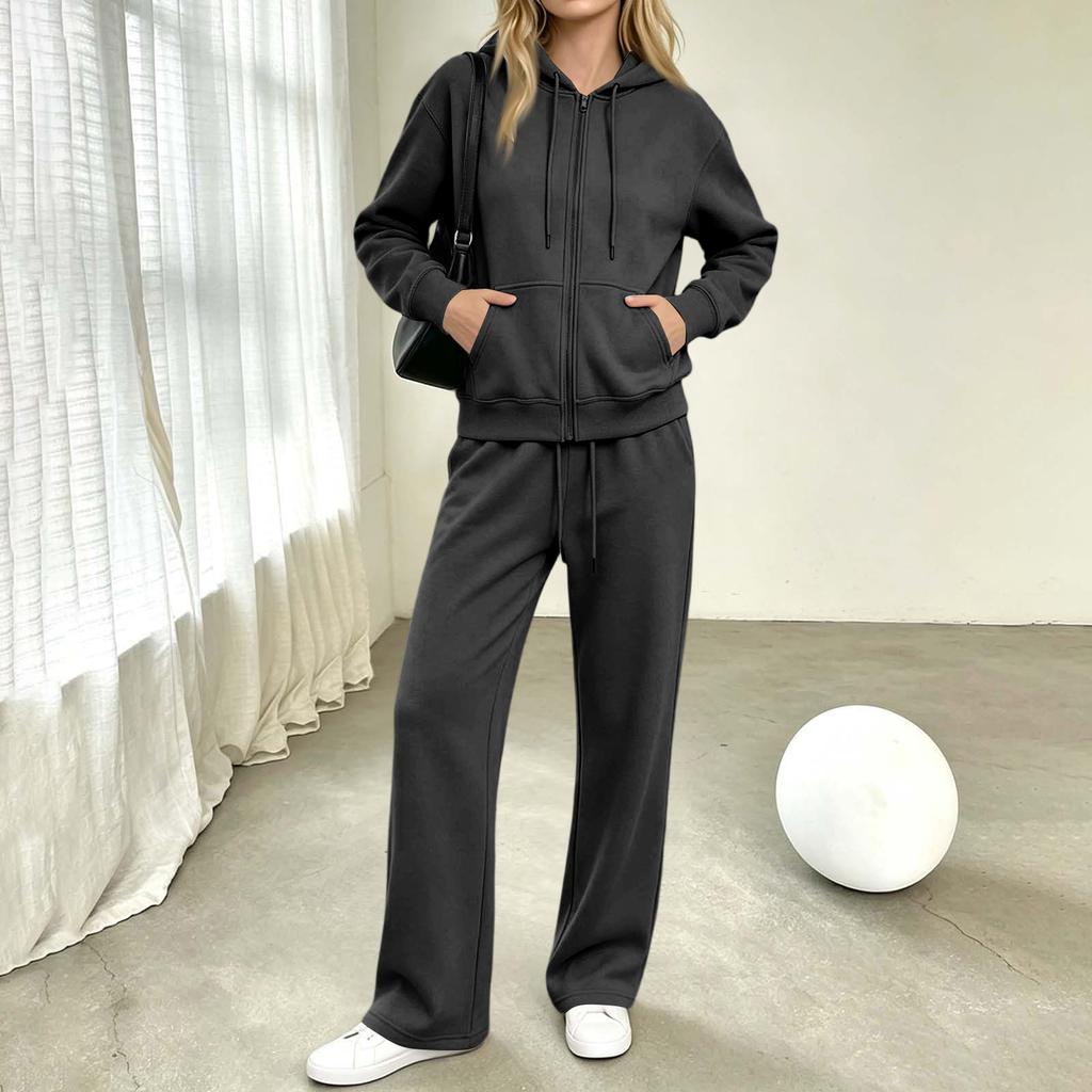 Women's Casual Hoodie Sweatpants 2 Piece Set with and Pockets Athletic Tracksuit