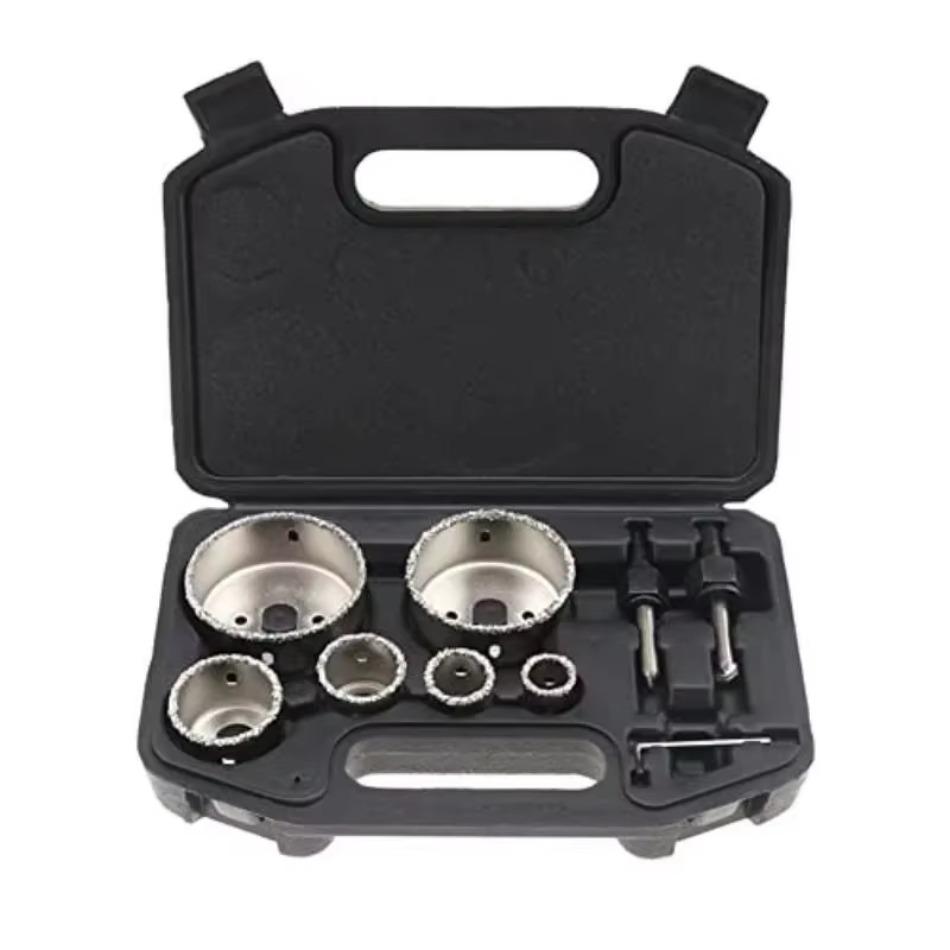 9-piece Set of Hard Alloy Ceramic Tile Hole Opener Set, Brazed Particle Alloy Hole Opener Combination Brick Wall Hole Opener