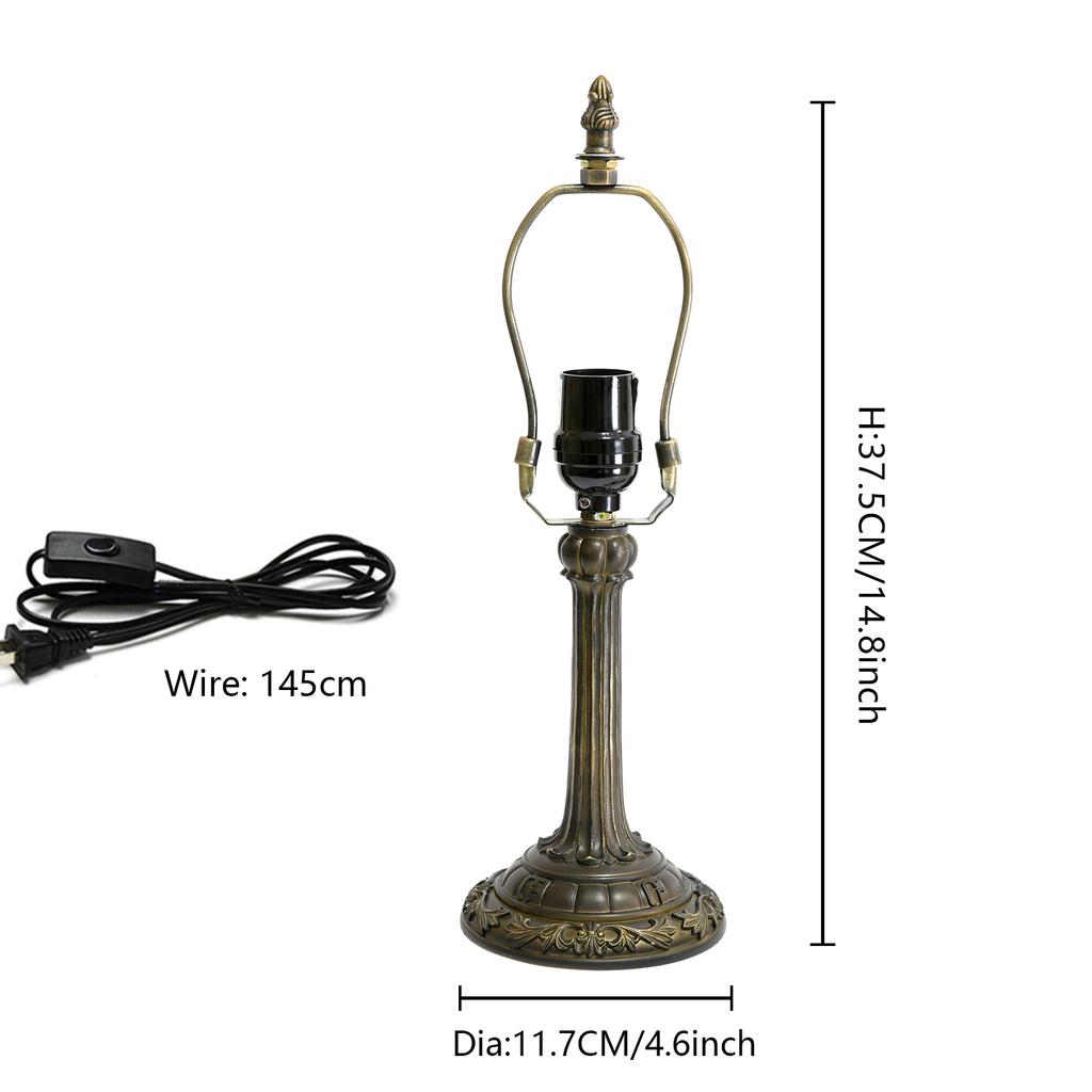 Vintage-Lampenfuß, nur geeignet für 8 Zoll(20 cm)/12 Zoll(30 cm) Lampenschirm mit 1 E27/E26-Fassung, Antikmessing-Finish