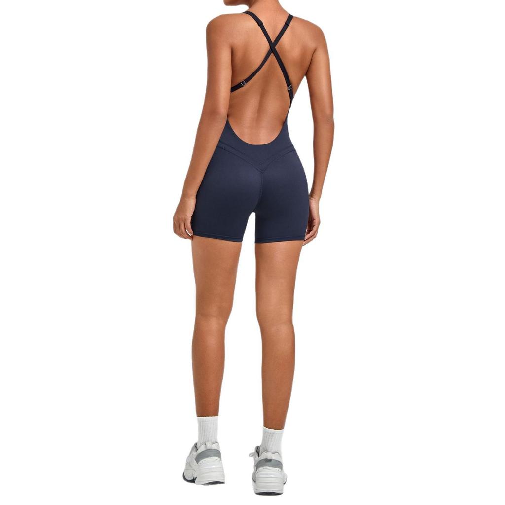 Nouveau Body de Sport Yoga Européen et Américain: Combinaison une pièce à dos croisé, ajustée, pour le fitness et la course à pied