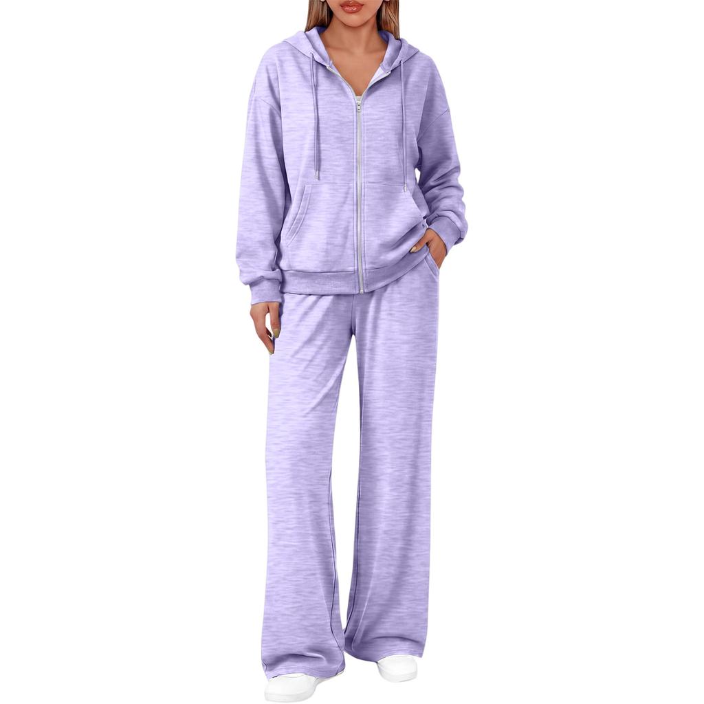 Women's Fashionable Casual Sweatshirt Jacket Set for Fall Winter Comfortable Everyday Wear