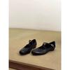 Cowhide version~ retro round head light ** fork belt Mary Jane single shoes women's spring and autumn commuting shoes