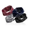 Yukisakura Chimi Paisley Cotton Elastic Vintage Sports Stretchy 4-Piece Headband, Sweatband, Headwrap, Headband, Headband,