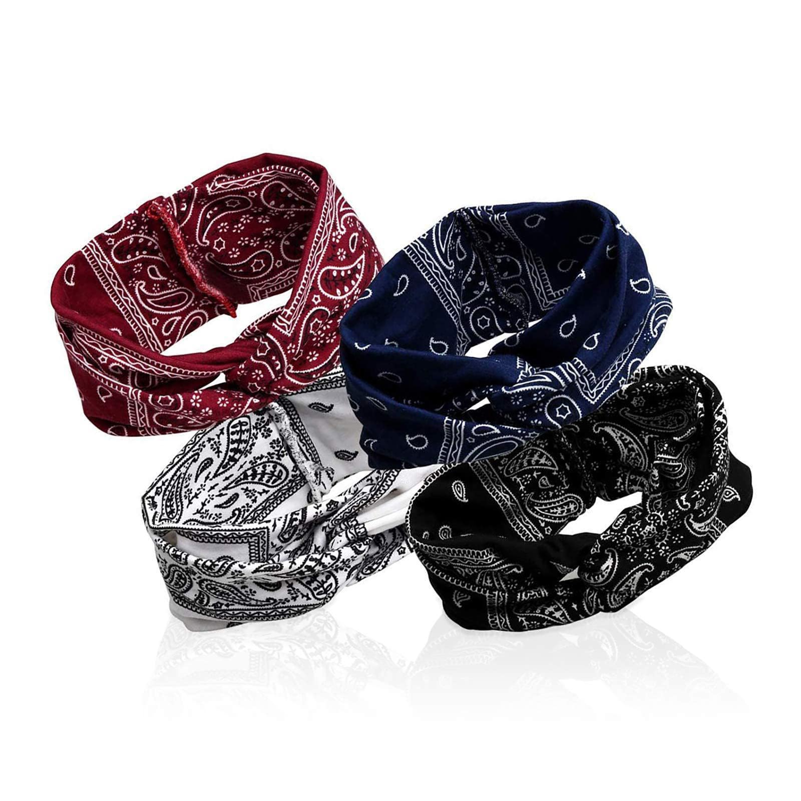 

Yukisakura Chimi Пейсли Хлопок Эластичный Винтажный Спортивный Эластичный Набор из 4 предметов: Повязка на голову, Повязка для пота, Бандана, Повязка на голову, Повязка на голову,