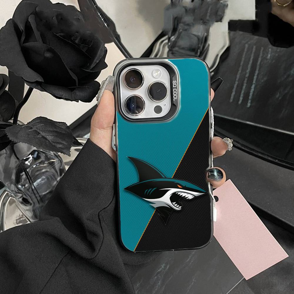 U-San Jose Sharks Phone Case For IPhone 16 17 15 14 12 13 Pro Max Black Color Shockproof Cover